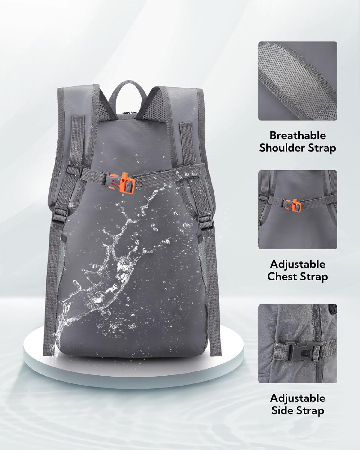 WATERFLY Hiking Foldable Daypack Backpack: 25L Ultra Lightweight Packable Waterproof Outdoor Travel Day Pack for Woman Man