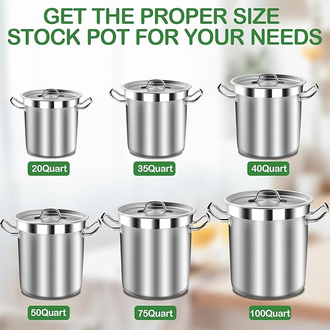 STOCKPOT Extra Large Stock Pot 75 Quart – Heavy Duty Stainless Steel Soup Pot - Image 7