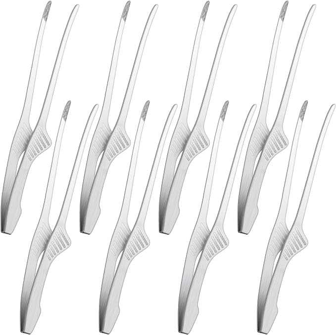 Patelai 8 Pieces Korean and Japanese BBQ Tongs Non Slip Cooking Utensils by Patelai