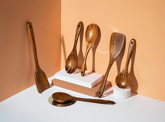 New Kitchen 6 Piece Non Toxic Wooden Spoons - Image 7