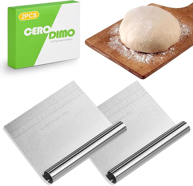 2 Pack Stainless Steel Dough Scraper Set by Unknown