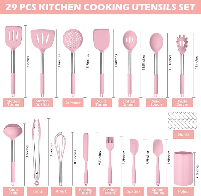 HaWare 29 PCS Silicone Cooking Utensils Set, Heat Resistant Kitchen Utensils Set - Image 2