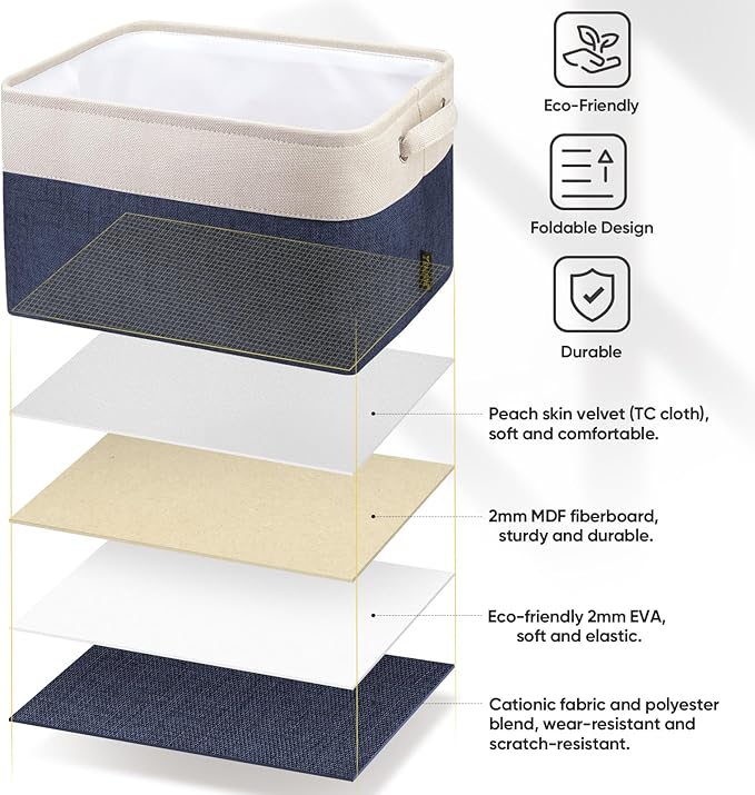 BALEINE 2 Pack Fabric Closet Storage Bins - Image 7