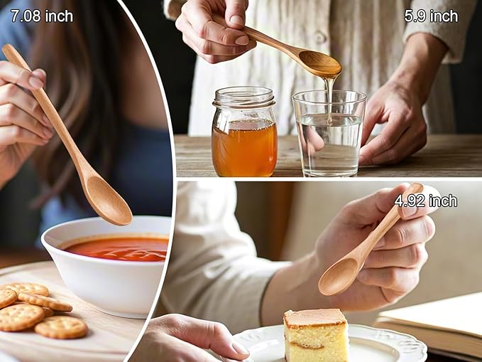 6 Piece Small Wooden Spoons Set - Image 4