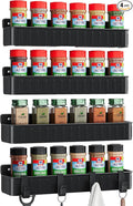 Nieifi Spice Rack Wall Mount, 4 Pack, Screw or Adhesive Installation, Spice by Nieifi