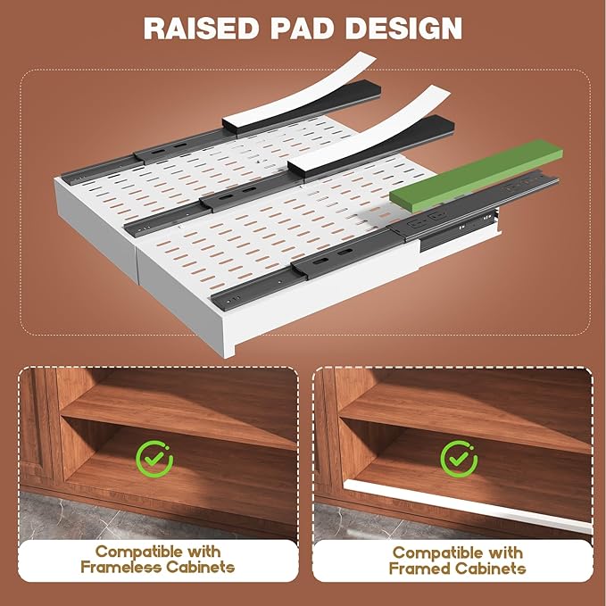 Seinloes 4 Pack Pull Out Cabinet Organizer Expandable Width and Depth, Slide - Image 2