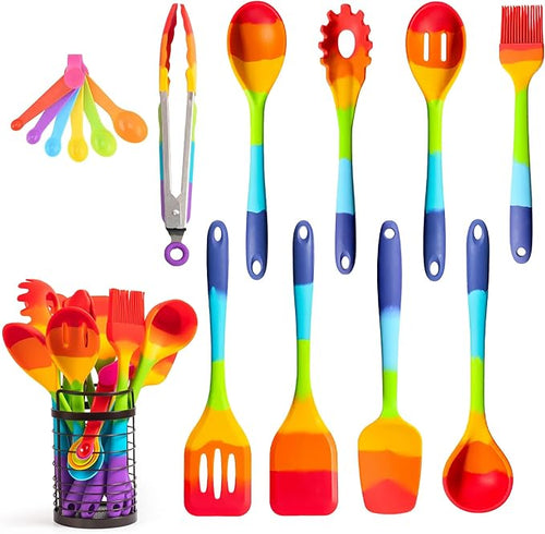 11-Piece Rainbow Silicone Spatula Bundle by Unknown