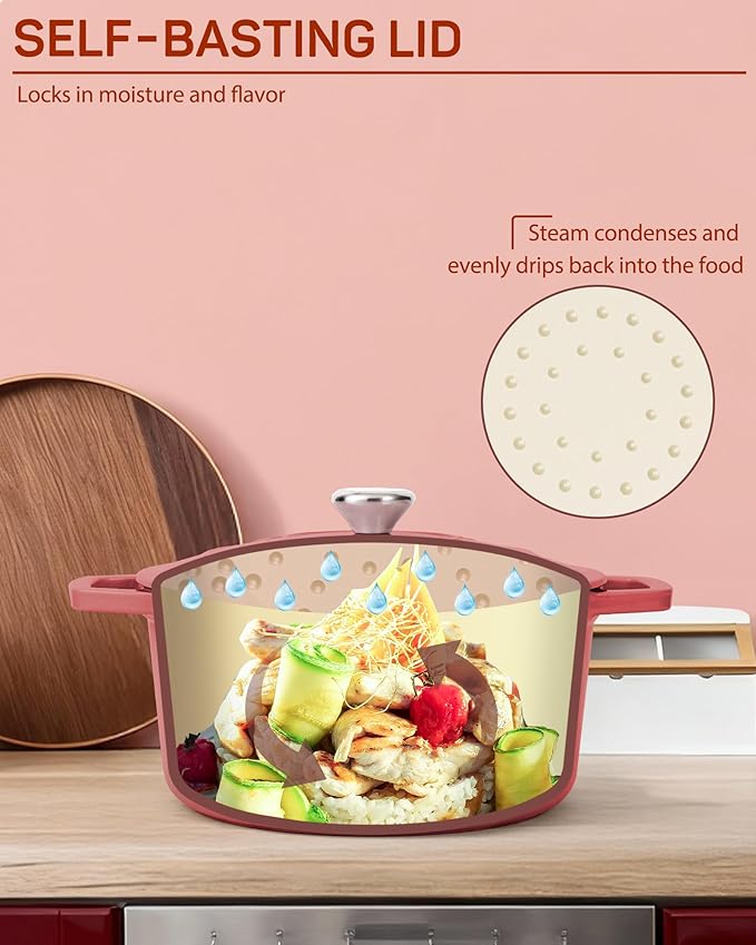 Ciwete Enameled Cast Iron Dutch Oven – 4.4 Quart Pot - Image 5
