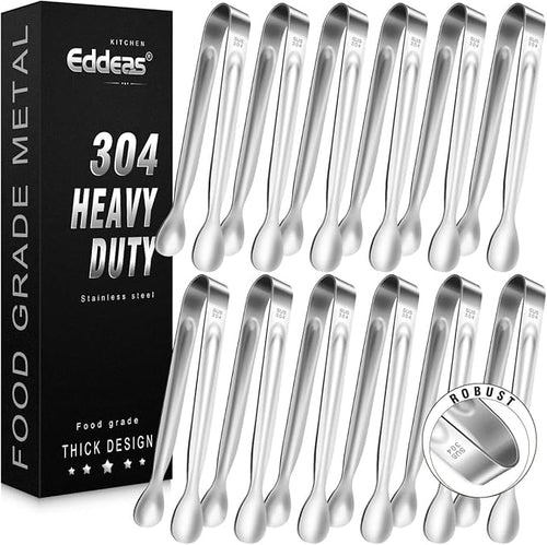 12 PCS Mini Serving Tongs, 6 Inch Small Sugar Tongs, Stainless steel Small by Eddeas