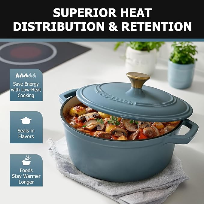 Cast Iron Pot Dutch Oven, Heavy-Duty, Oven-Safe up to 500° F & Across All - Image 2