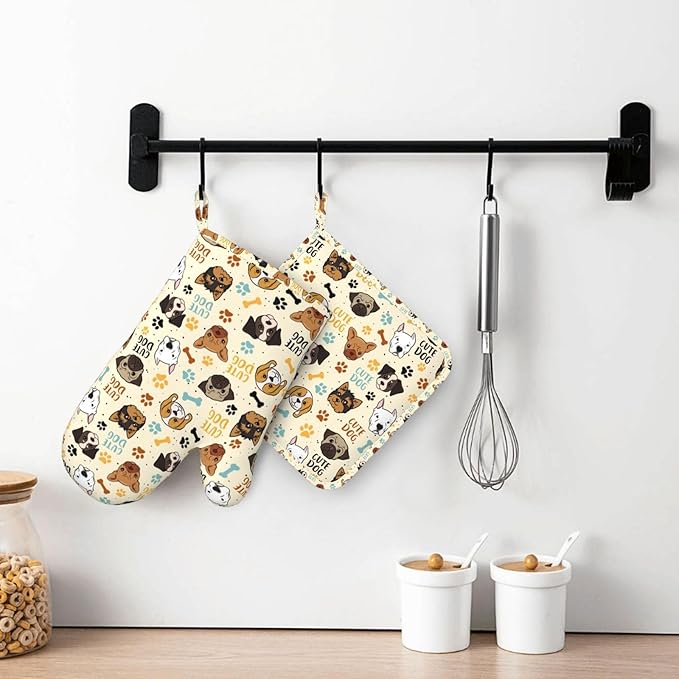 Cute Dog Oven Mitts and Pot Holders Set - Image 6