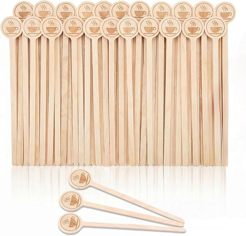 100Pcs Coffee Stirrers-5.9 Inch Natural Wooden Stir Sticks by Rclxl
