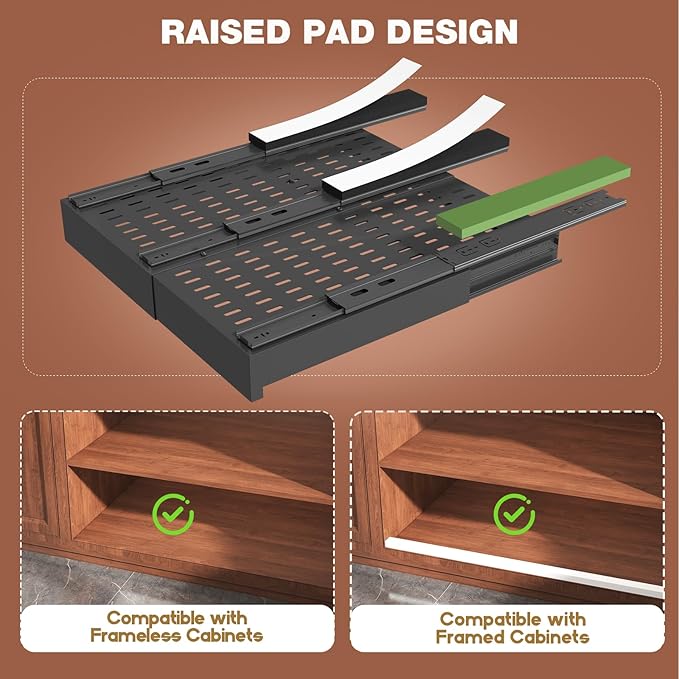 Seinloes 2 Pack Pull Out Cabinet Organizer Expandable Width and Depth, Slide - Image 2