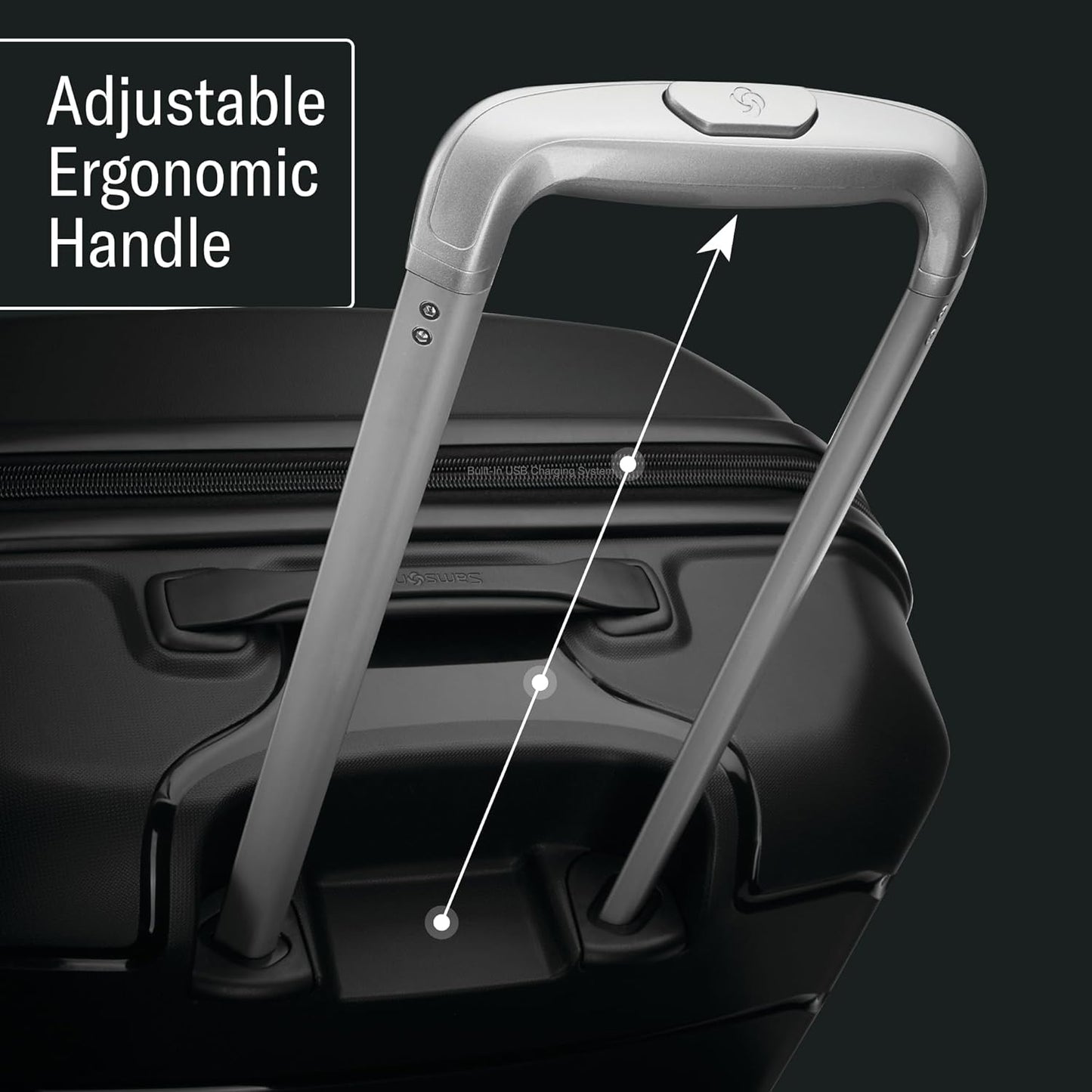 Samsonite Freeform 24-Inch Medium Luggage with Dual 360° Spinner Wheels - Checked Suitcase - TSA Lock, Airline-Approved - Lightweight Durable Polypropylene Expandable Hardshell - White/Grey