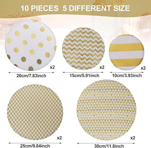 10Pcs Reusable Bowl Covers In 5 Size, Stretch Cloth Fabric Dish Cover Kitchen - Image 2