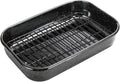 Roasting Pan with Rack, 16 x 11 Inch Rectangular Roasting Pan, 20lb Turkey by JYCOOKMENT