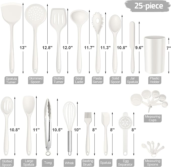 E-far Silicone Cooking Utensils Set, 25 Piece Kitchen Utensils - Image 2