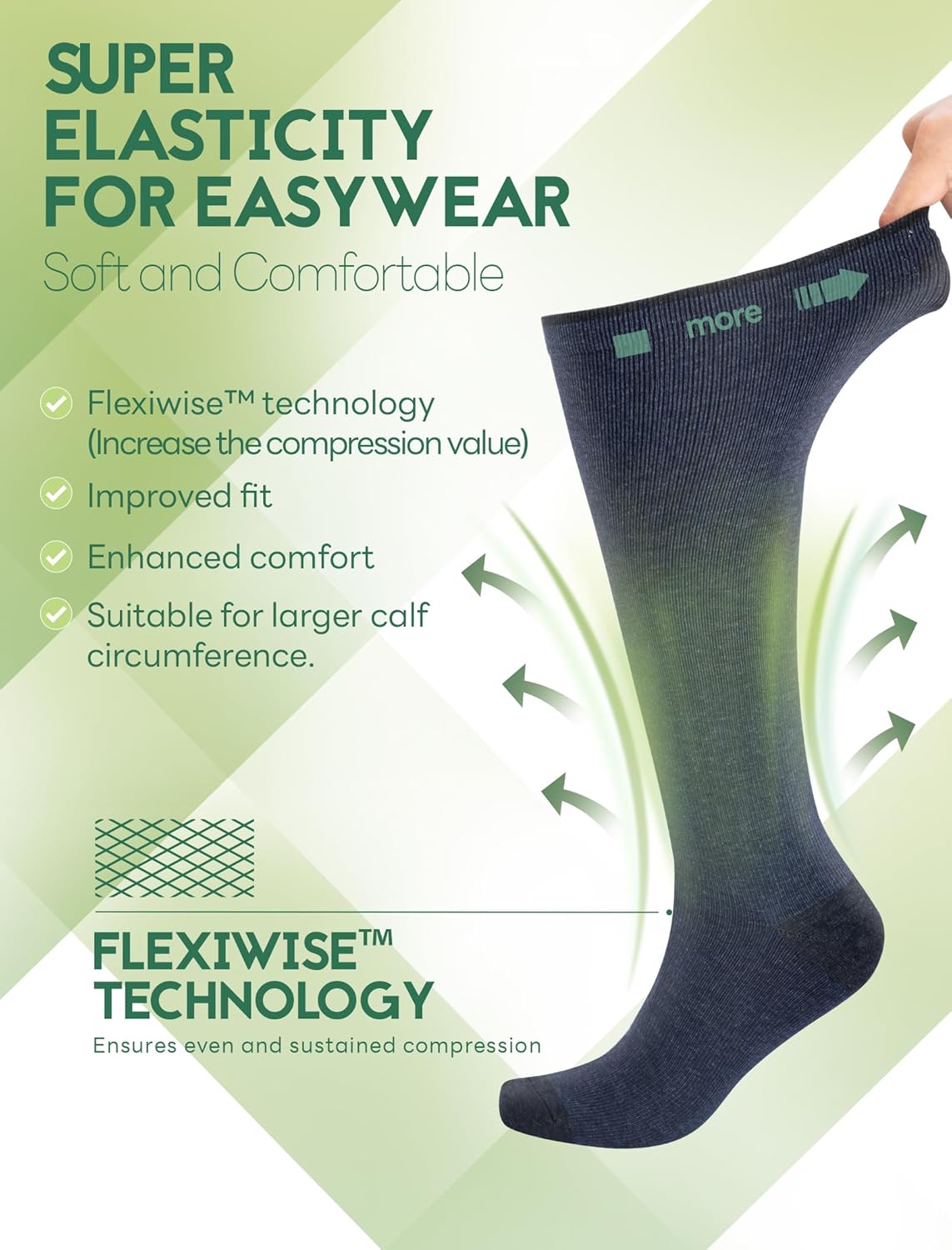 SONORAN Bamboo Viscose Compression Socks for Women & Men (6 Pairs) 20-30 mmHg Knee High Support for Nurses Travel Pregnant