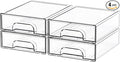 Yieach 4 Pack Small Clear Stackable Storage Drawers, 2.2'' Tall Desk by Yieach