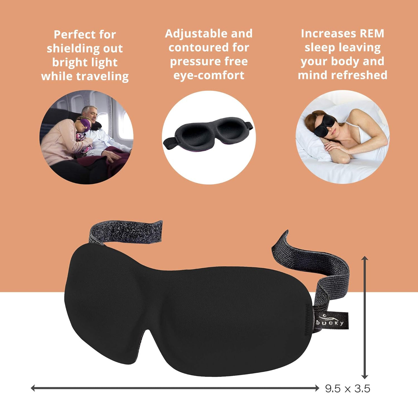 Bucky 40 Blinks No Pressure Printed Eye Mask for Travel & Sleep, Nouveau, One Size