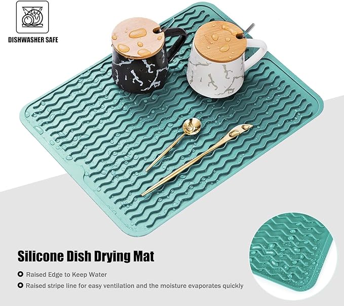 Large 17" x 14" Silicone Dish Drying Mat - Image 3