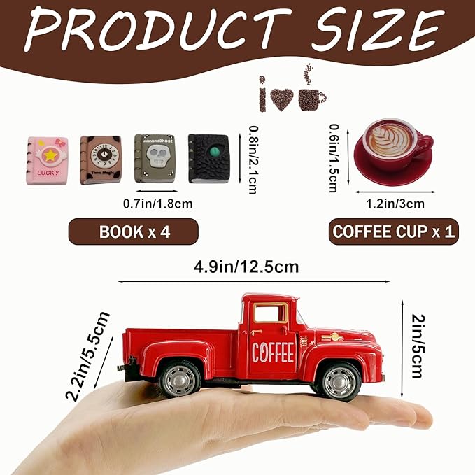 Coffee Bar Decor Vintage Mini Metal Pickup Truck Decor - Image 3