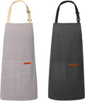 2 Pack Aprons for Women with Pockets, Kitchen Cooking Apron for Men, Adjustable by Unknown