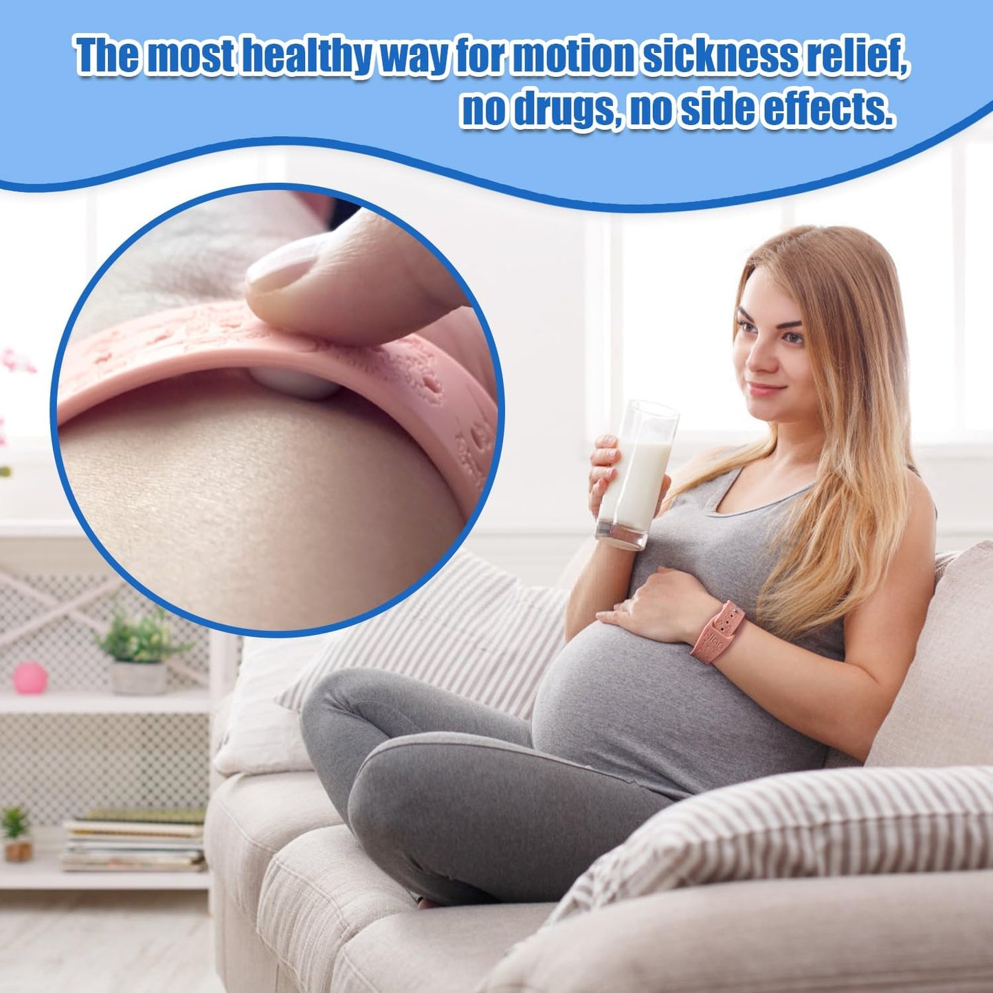 Hion Motion Sickness Bracelets Sea Sickness Wristbands for Motion Sickness/Morning Sickness/Pregnancy Nausea Anti Nausea Wristband Acupressure Nausea Bands Motion Sickness Bands（3Pairs-Black）