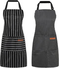 2 Pack Cooking Aprons Adjustable Bib Apron by Unknown