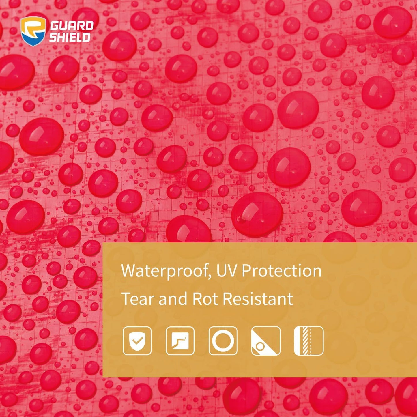 GUARD SHIELD Red Tarp 8x12 Feet Tarps High Visibility Outdoor Poly Cover Lightweight 6mil