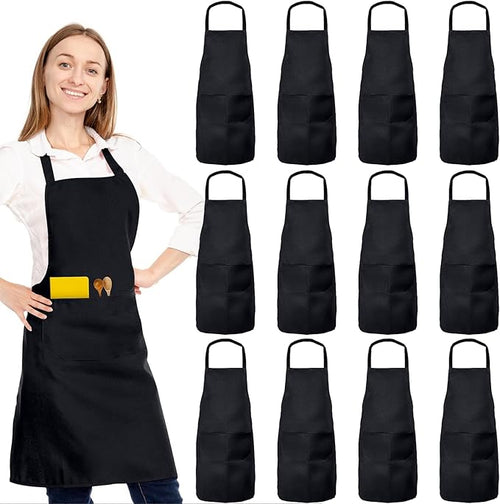 12 Pack Bib Apron, Unisex Restaurant Kitchen Aprons by Unknown