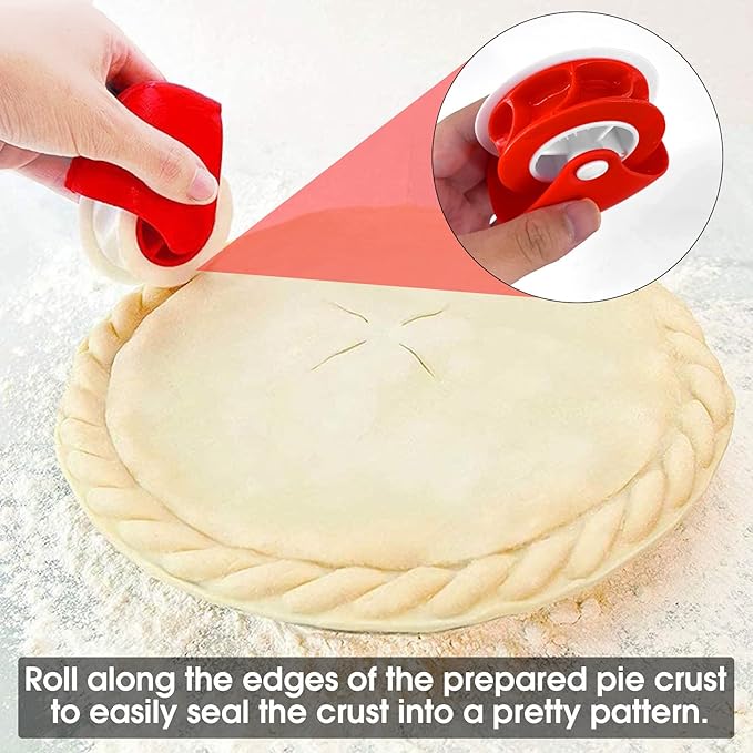 2 Pack Pastry Cutting Wheel, Pastry Wheel Decorator Pie Crust Pastry Wheel and - Image 6