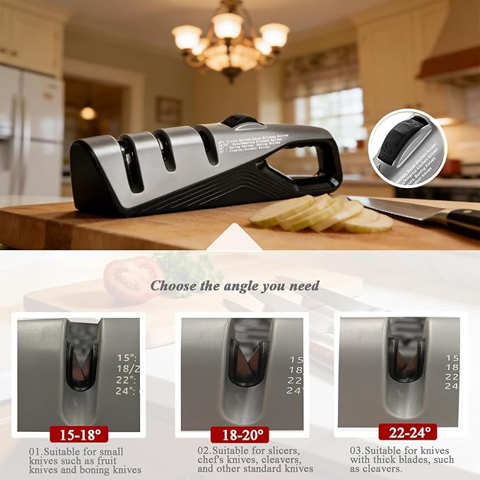 Kitchen Knife Sharpener, 5 Adjustable Sharpening Angles - Image 5