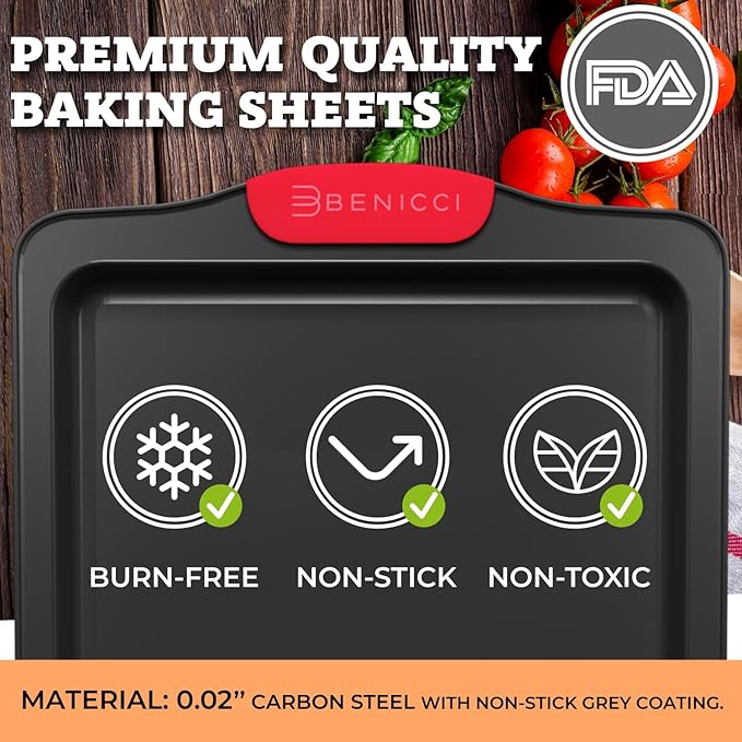 Premium Non-Stick Baking Sheets Set of 3 - Image 2