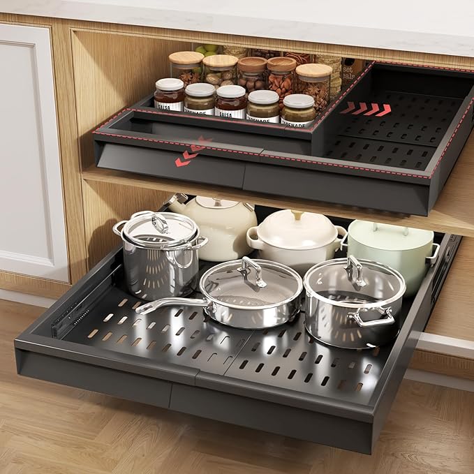Seinloes 2 Pack Pull Out Cabinet Organizer by Seinloes