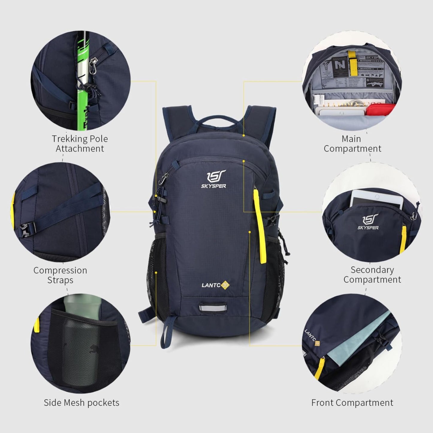 SKYSPER Small Hiking Backpack, 20L/30L Lightweight Travel Backpacks Hiking Daypack for Women Men