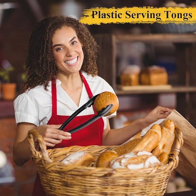 Tessco for you 25 Pcs Plastic Tongs for Serving Bulk, 9 Inch Plastic Disposable - Image 7