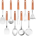 9PCS 18/8 Stainless Steel Kitchen Utensils Set, Heavy Duty Wooden Handle by Unknown