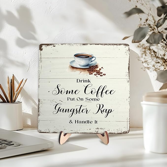 Coffee Bar Sign Plaque for Coffee Station, Vintage Cafe Sign Decor for Kitchen - Image 3