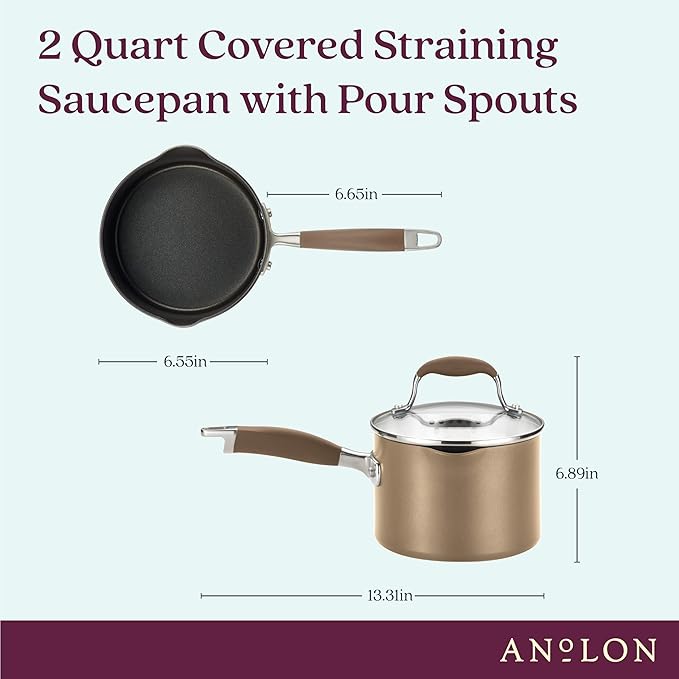 Anolon Advanced Home Hard Anodized Nonstick Sauce Pan/Saucepan - Image 2