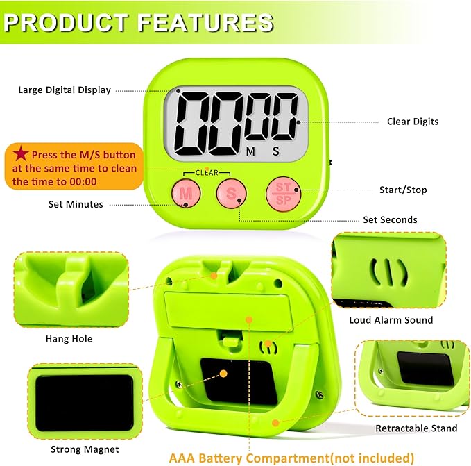 ZILLEEN Classroom Timer for Kids Teachers 2 Pack Digital Timers - Image 6