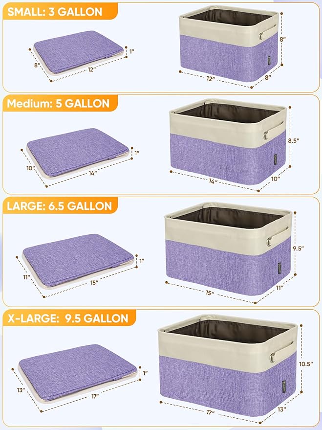 BALEINE 3 Pack Fabric Closet Storage Bins - Image 2