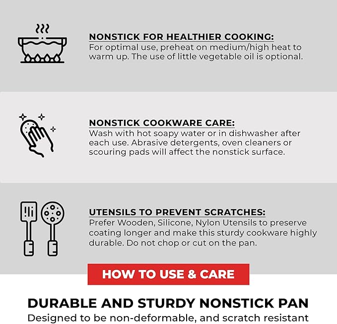 BRA COOKWARE Infinity Nonstick Ribbed Grill Pan | Cast Aluminum Searing Skillet - Image 8