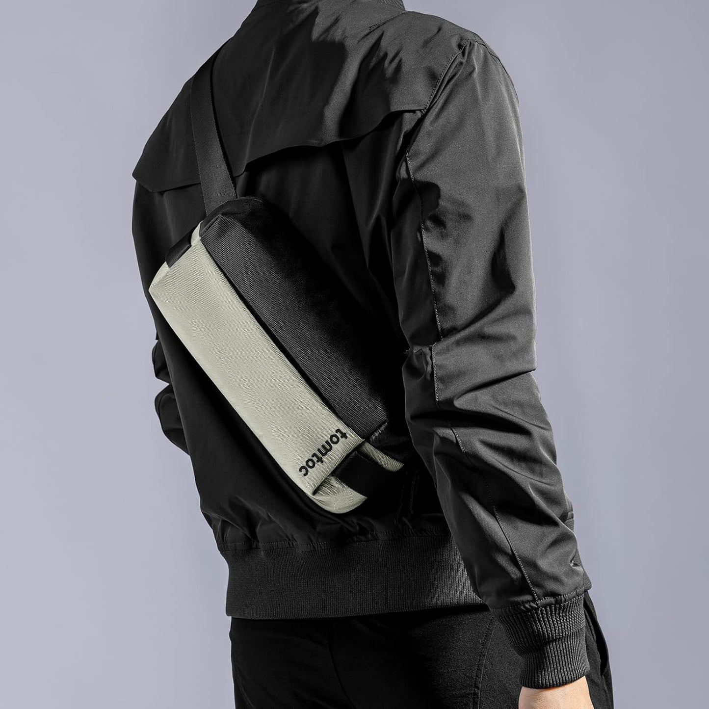 tomtoc Compact EDC Sling Bag, Minimalist Chest Shoulder Backpack Crossbody Bag for Men Women, Lightweight Carry Casual Bag