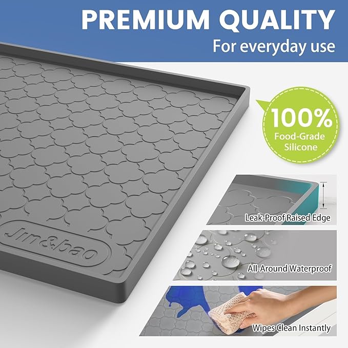Jin&Bao Waterproof Under Sink Mat 22" x 19", Thick Silicone Mat Cabinet - Image 2