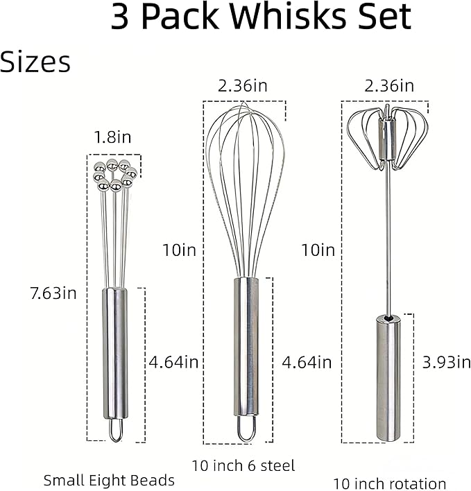 3 Packs Stainless Steel Whisk Set-Whisks - Image 8