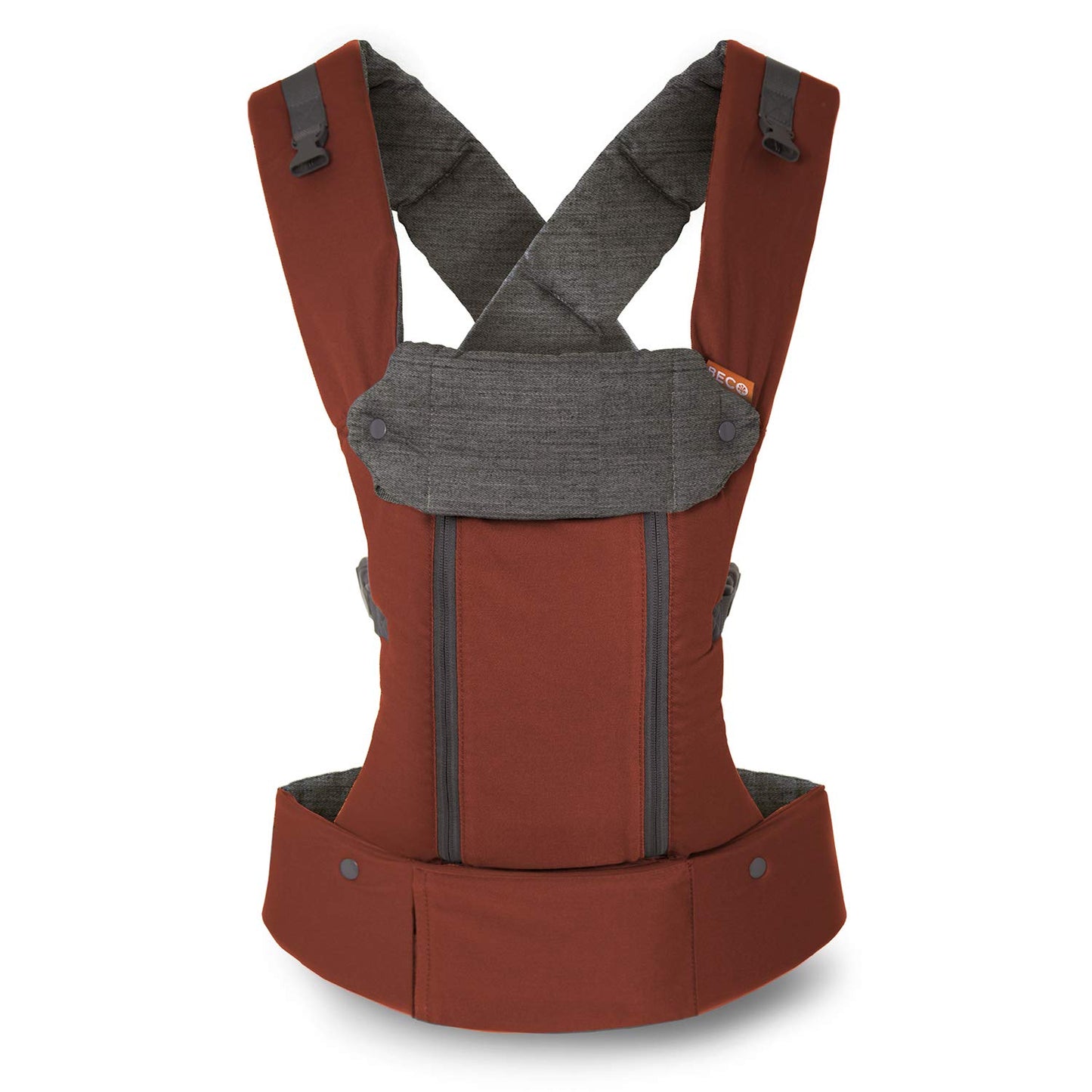 Beco 8 Baby Carrier from Newborn to Toddler (7-45lbs) - All in 1 Hybrid Front, Hip and Backpack Style Carrier with Breathable, Cooling Mesh - Rust