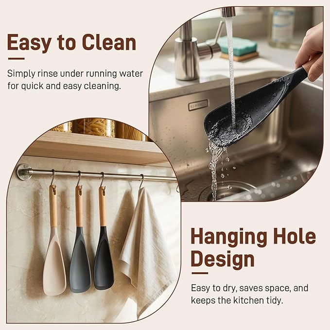 3 PACK Cooking Spatula Spoon for Nonstick Cookware, Scrape - Image 9