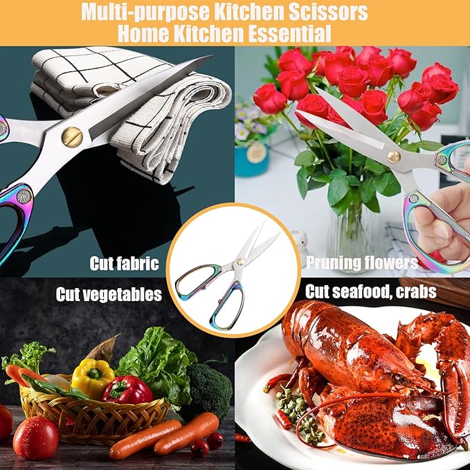 2-Piece Kitchen Shears Set, Heavy Duty Professional Poultry Meat Scissors - Image 5