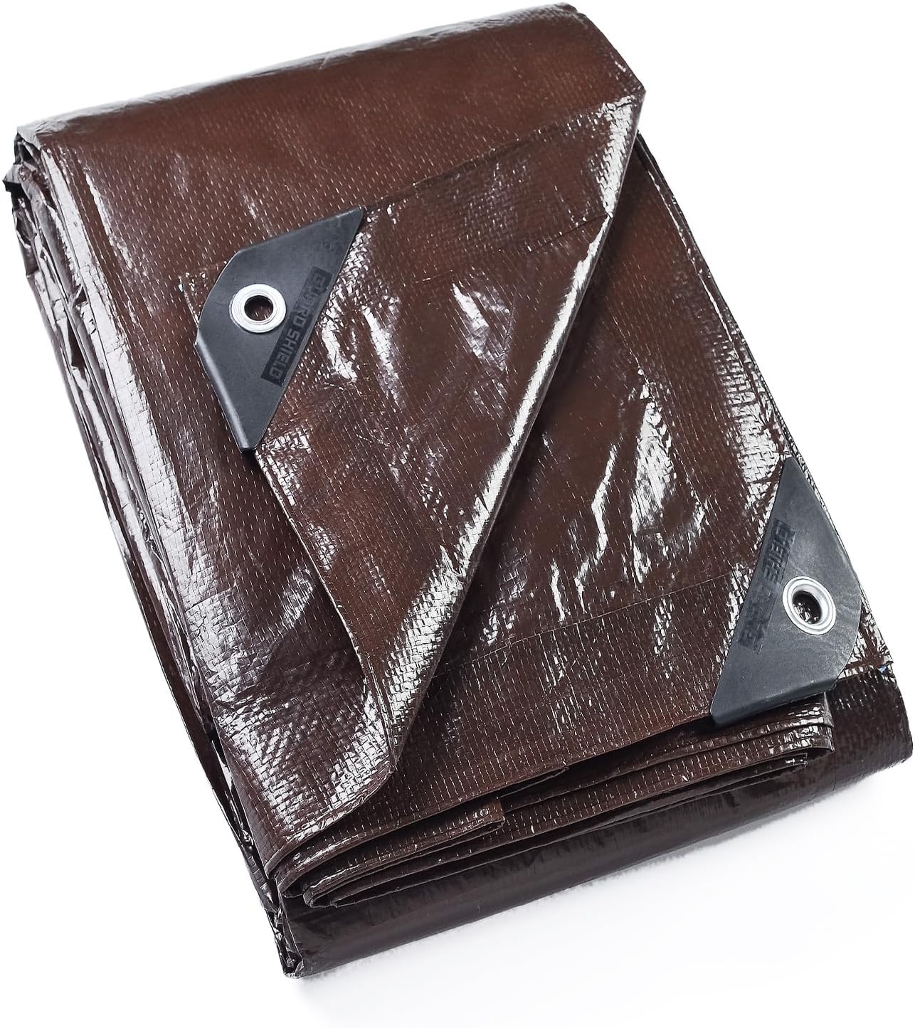 GUARD SHIELD Brown Tarp 10x10 Feet Waterproof Tarps Lightweight Camping Tarp Outdoor Multi Purpose Poly Cover 6mil